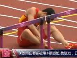 再见！刘翔 110米栏预赛刘翔伤退